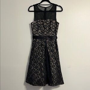 Cachet Y2K Rhinestone‎ Belted Prom Dress Lace Sheer A-line Halter Cocktail